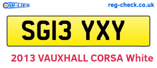 SG13YXY are the vehicle registration plates.