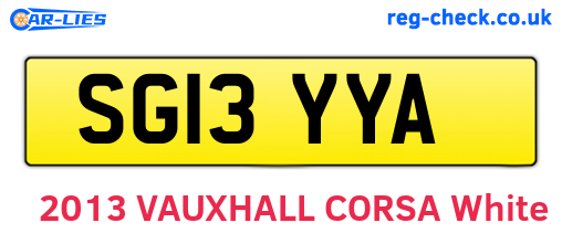 SG13YYA are the vehicle registration plates.