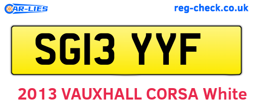 SG13YYF are the vehicle registration plates.