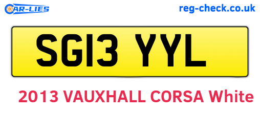 SG13YYL are the vehicle registration plates.