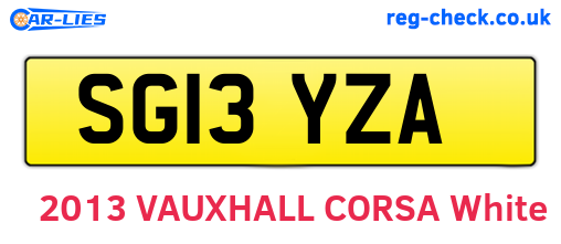 SG13YZA are the vehicle registration plates.
