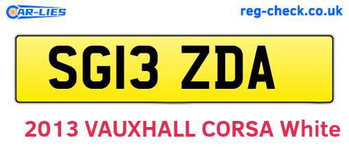 SG13ZDA are the vehicle registration plates.