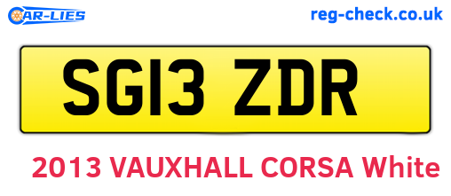 SG13ZDR are the vehicle registration plates.