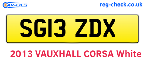 SG13ZDX are the vehicle registration plates.