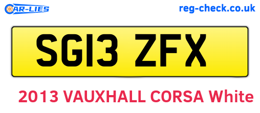 SG13ZFX are the vehicle registration plates.