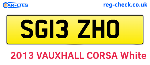 SG13ZHO are the vehicle registration plates.