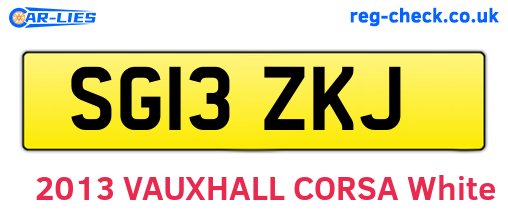 SG13ZKJ are the vehicle registration plates.