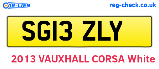 SG13ZLY are the vehicle registration plates.