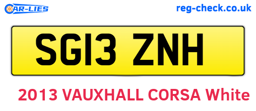 SG13ZNH are the vehicle registration plates.