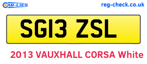 SG13ZSL are the vehicle registration plates.