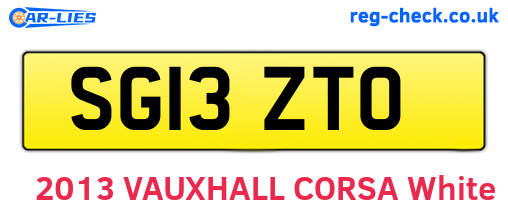 SG13ZTO are the vehicle registration plates.