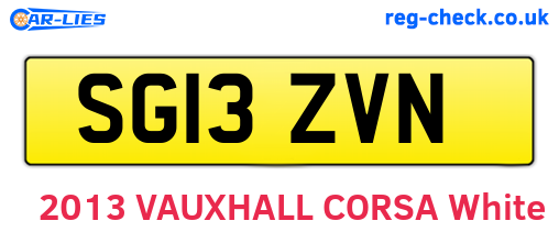 SG13ZVN are the vehicle registration plates.