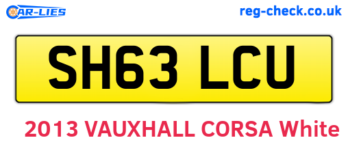 SH63LCU are the vehicle registration plates.