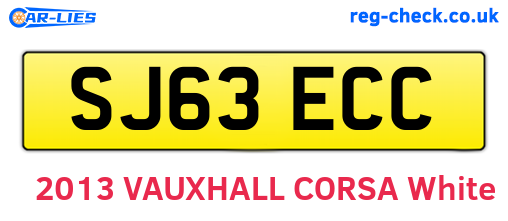 SJ63ECC are the vehicle registration plates.