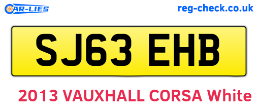 SJ63EHB are the vehicle registration plates.