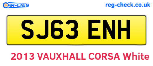 SJ63ENH are the vehicle registration plates.