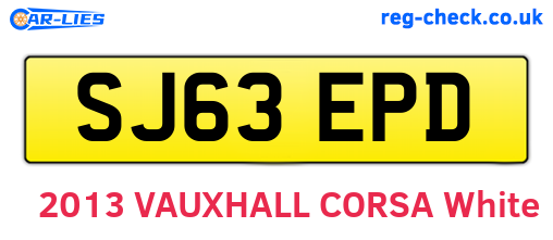 SJ63EPD are the vehicle registration plates.