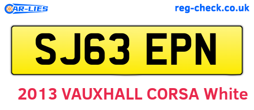 SJ63EPN are the vehicle registration plates.