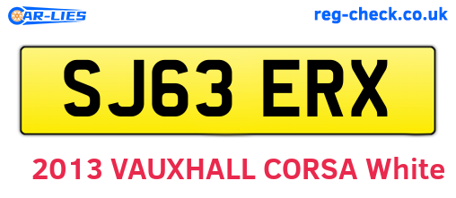 SJ63ERX are the vehicle registration plates.
