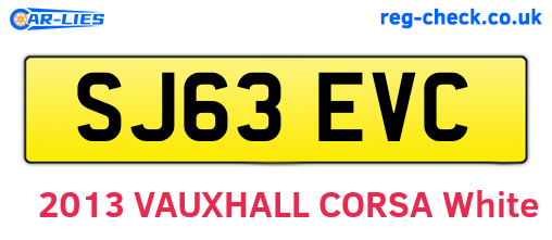 SJ63EVC are the vehicle registration plates.