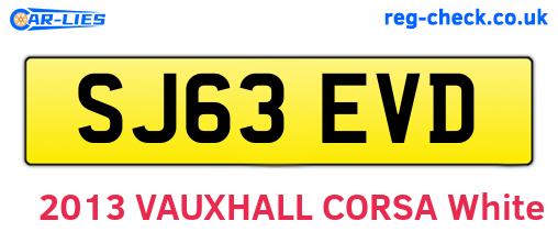 SJ63EVD are the vehicle registration plates.