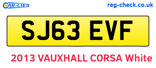 SJ63EVF are the vehicle registration plates.