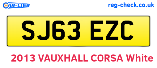SJ63EZC are the vehicle registration plates.