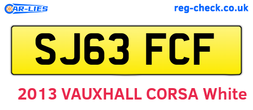 SJ63FCF are the vehicle registration plates.