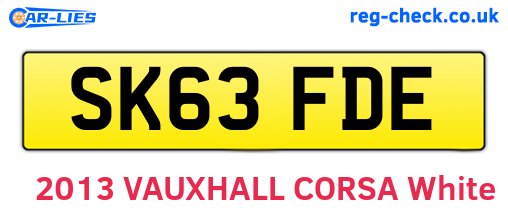 SK63FDE are the vehicle registration plates.
