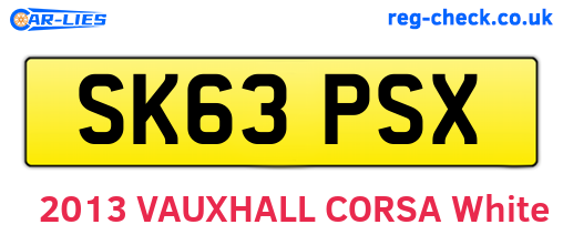 SK63PSX are the vehicle registration plates.