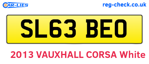 SL63BEO are the vehicle registration plates.