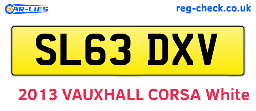 SL63DXV are the vehicle registration plates.