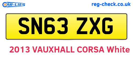 SN63ZXG are the vehicle registration plates.