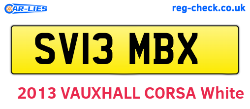 SV13MBX are the vehicle registration plates.
