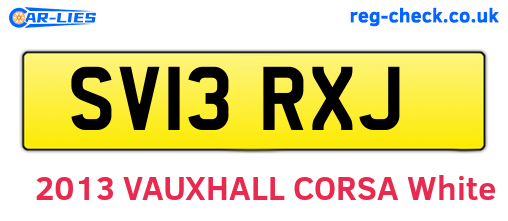 SV13RXJ are the vehicle registration plates.