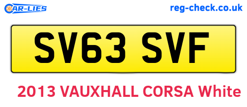 SV63SVF are the vehicle registration plates.