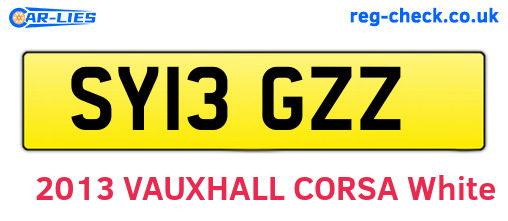 SY13GZZ are the vehicle registration plates.