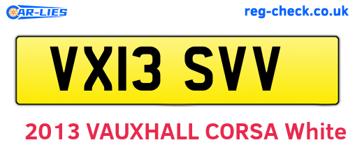 VX13SVV are the vehicle registration plates.