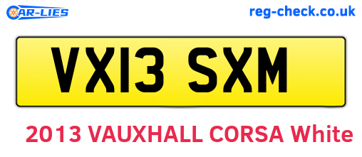 VX13SXM are the vehicle registration plates.