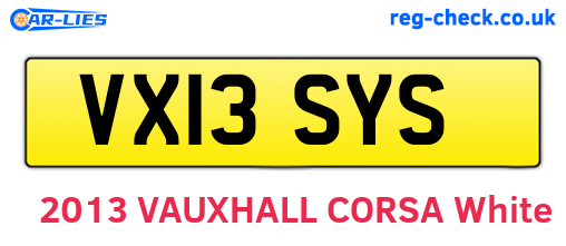 VX13SYS are the vehicle registration plates.