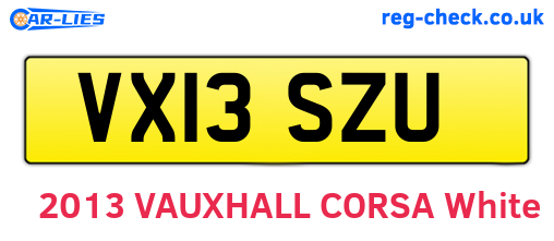 VX13SZU are the vehicle registration plates.