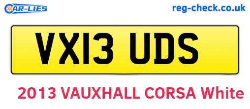 VX13UDS are the vehicle registration plates.