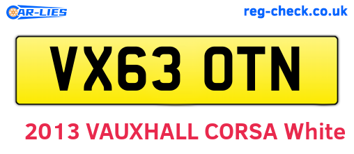 VX63OTN are the vehicle registration plates.