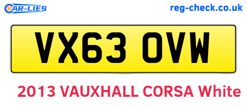 VX63OVW are the vehicle registration plates.