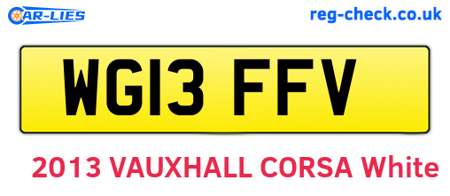 WG13FFV are the vehicle registration plates.