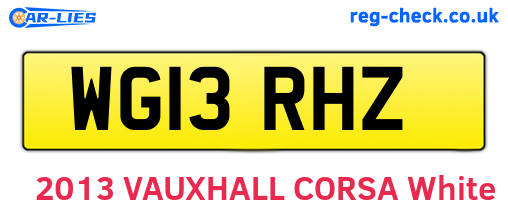 WG13RHZ are the vehicle registration plates.
