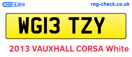 WG13TZY are the vehicle registration plates.