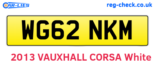 WG62NKM are the vehicle registration plates.