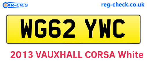 WG62YWC are the vehicle registration plates.