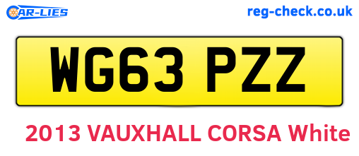 WG63PZZ are the vehicle registration plates.